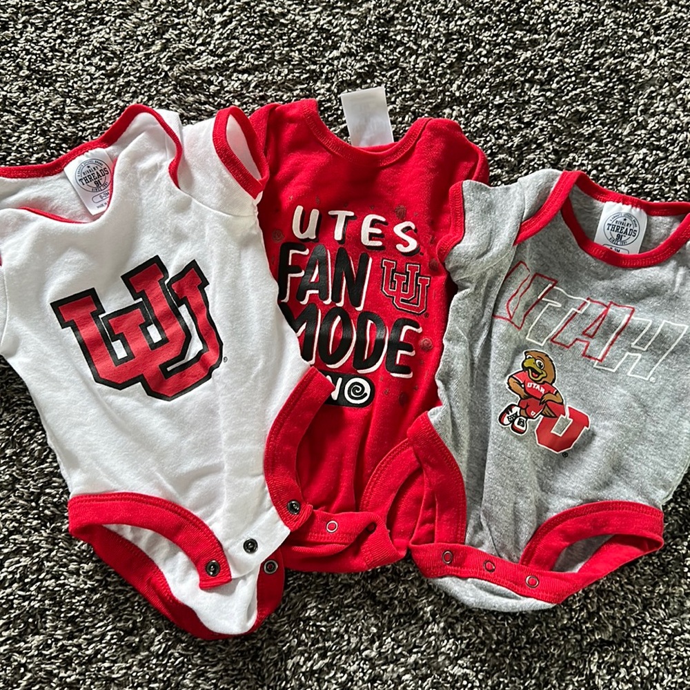 0-3 Month Utah Utes onesies